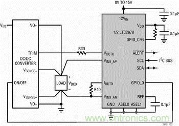 用 TRIM 引腳實(shí)現 DC/DC 轉換器的 LTC2790 應用電路