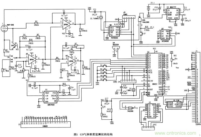 電路分享:一款無(wú)線(xiàn)氣體測試系統硬件電路設計
