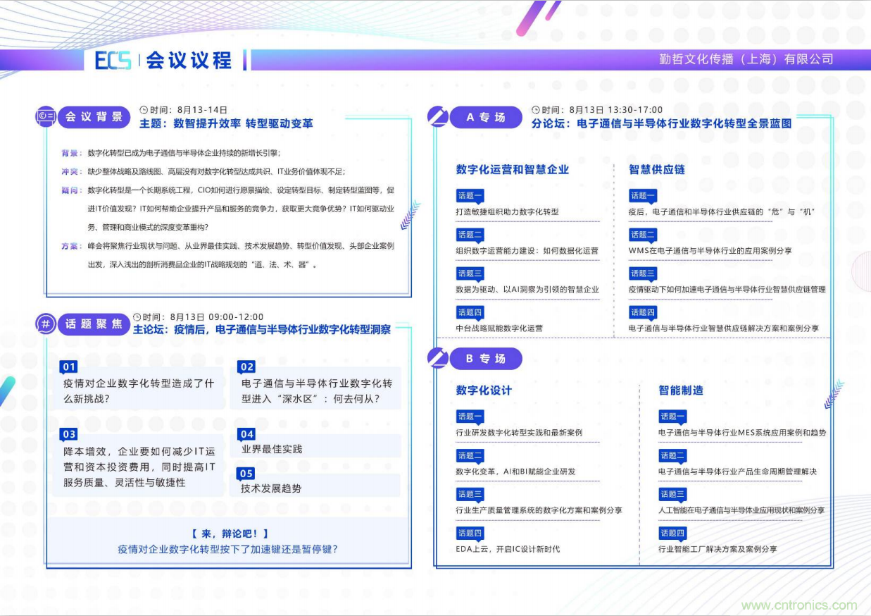 ECS 2020|第二屆中國電子通信與半導體CIO峰會(huì )正式啟動(dòng)！