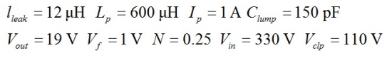 帶有漏電感的反激式轉換器硬件說(shuō)明