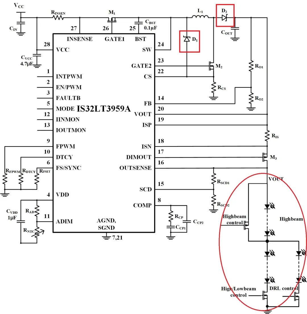 如何解決單芯片驅動(dòng)HB/LB/DRL,LED負載切換電流過(guò)沖？